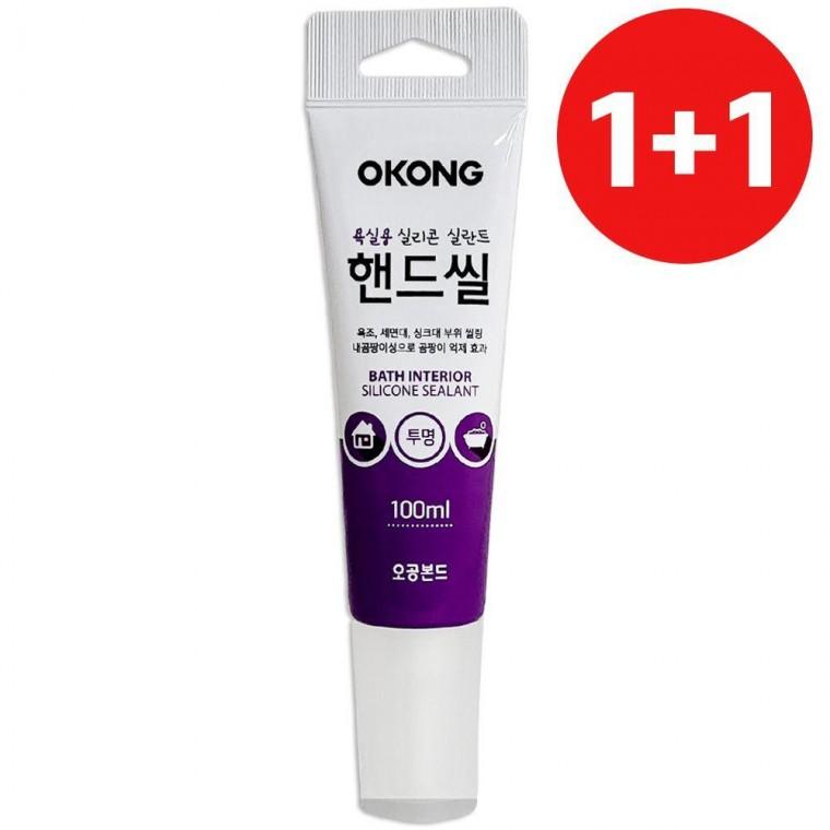 욕조보수용 욕조실리콘 오공 1+1 핸드씰(욕실용 투명1587) 100ml 실리콘 욕조