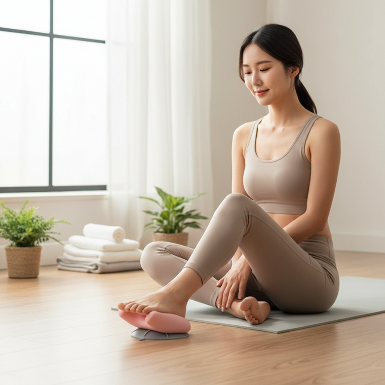 욕실 벽 부착형 발바닥 지압볼 실리콘 발가락 마사지기 이완 마사지 도구