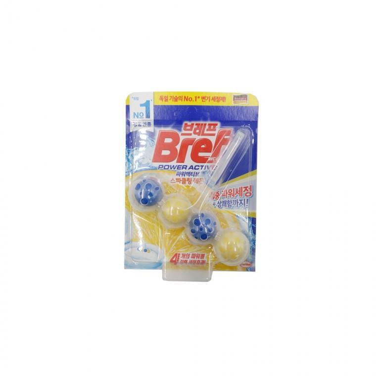 변기세정 브레프 욕실용품 파워액티브 스파클링 레몬 변기 세정제 변기청소 50g 클리너 청소 악취제거