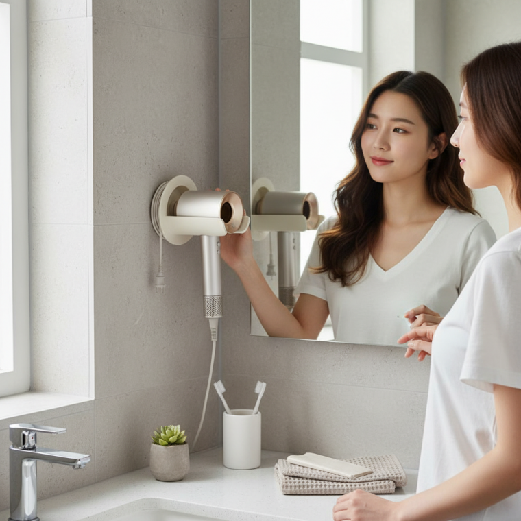 욕실 헤어드라이어 벽걸이 거치대