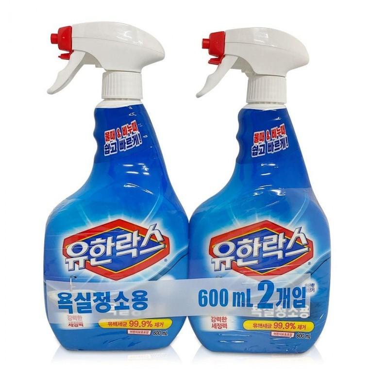 청소세정제 물때제거 유한락스 욕실청소용(본품600ml 2입) 세정제