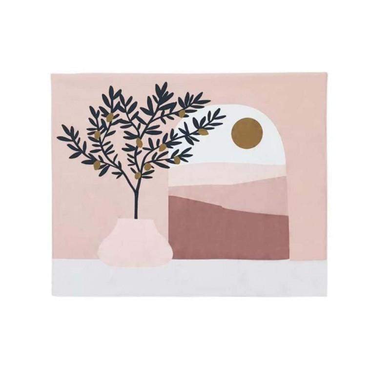 욕실 주방 매장 패브릭 포스터 핑크석양 S