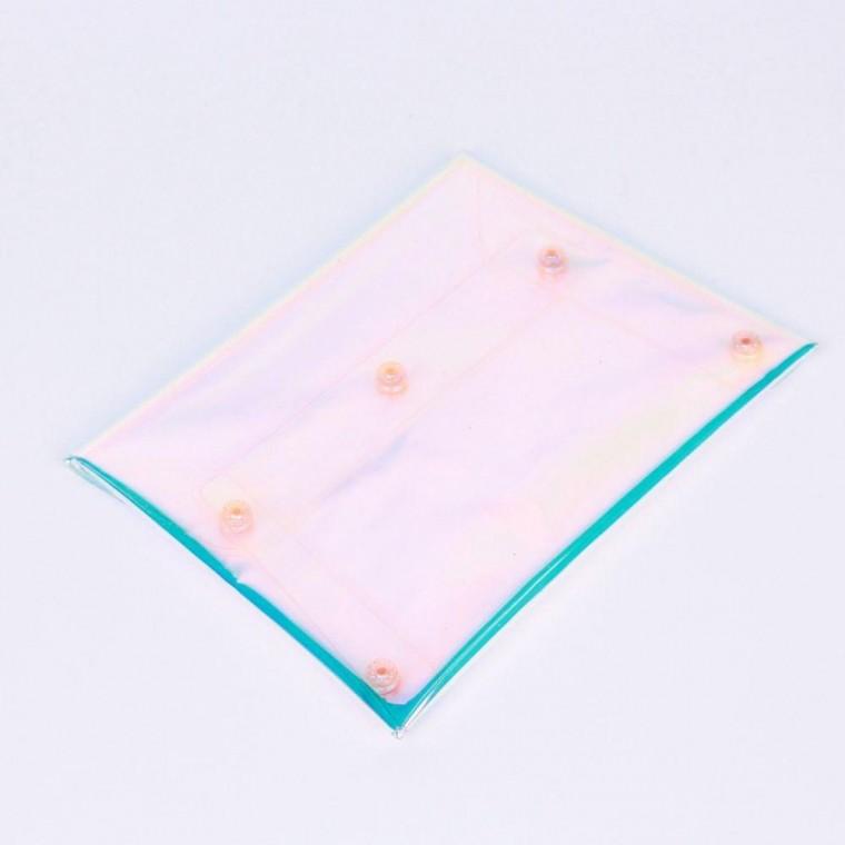 똑딱이 홀로그램 PVC 파우치 대 이파 납작 투명
