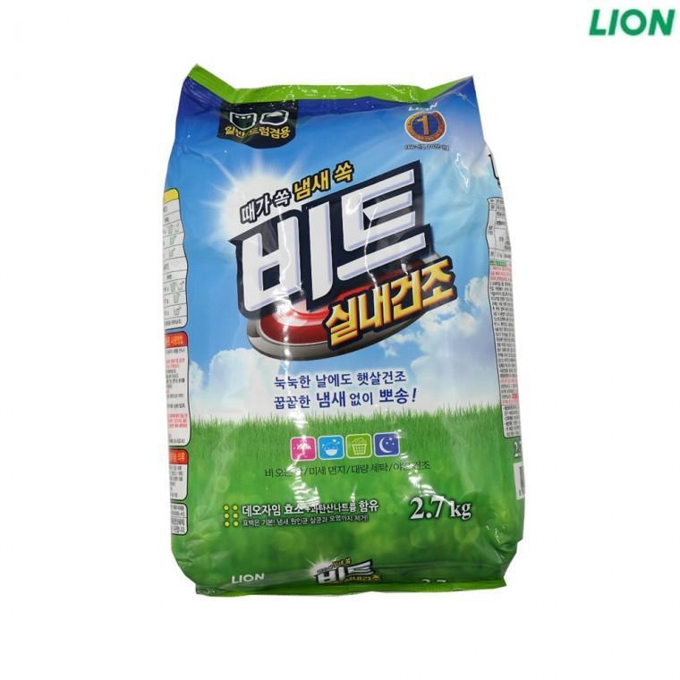 때가쏙 비트 실내건조 2.7kg 세탁세제 파우치 분말세제 겸용 세탁 용품 일반용 세탁용품 드럼용