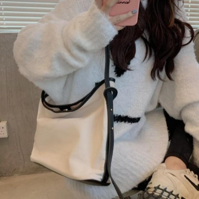 데일리 캔버스 메신저백 쇼퍼백 파우치 세트 대용량 숄더백 가방