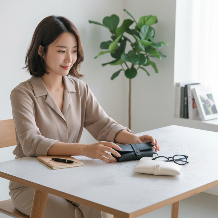 고급 가죽 안경케이스 하드 안경집 선글라스 파우치 휴대용 안경보관함
