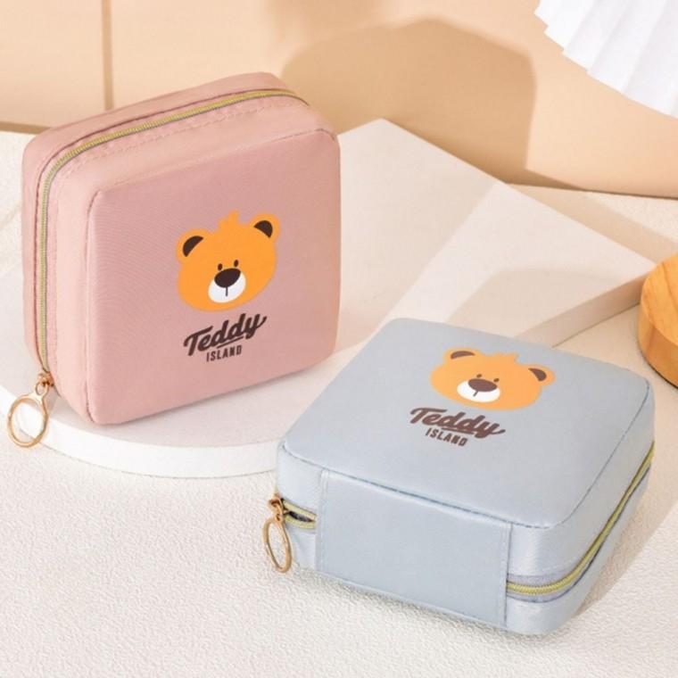 생리대파우치 귀여운 곰 지퍼
