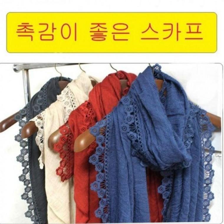 여성봄스카프 부드러운 촉감 레이스 스카프 머플러 사각 스카프 코디 단체 실크 쉬폰 여자 여름 여성