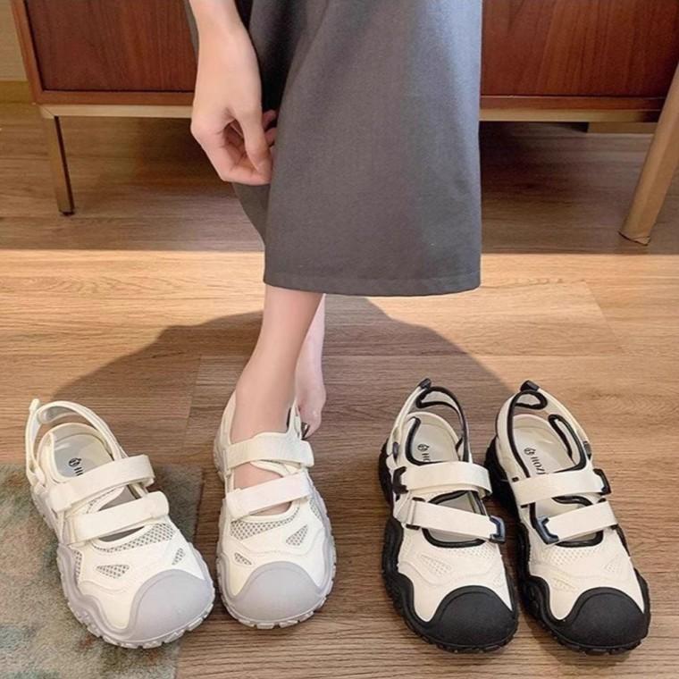 키높이 여성 샌들 통기성 4cm 여름 스트랩 슬리퍼 신발 발편한 운동화 여성스 통굽
