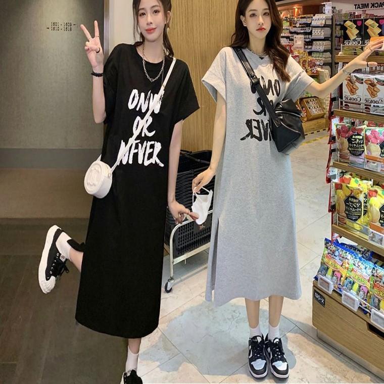 원피스 외출 반팔 홈웨어 여름 루즈핏 롱 옆트임 여자