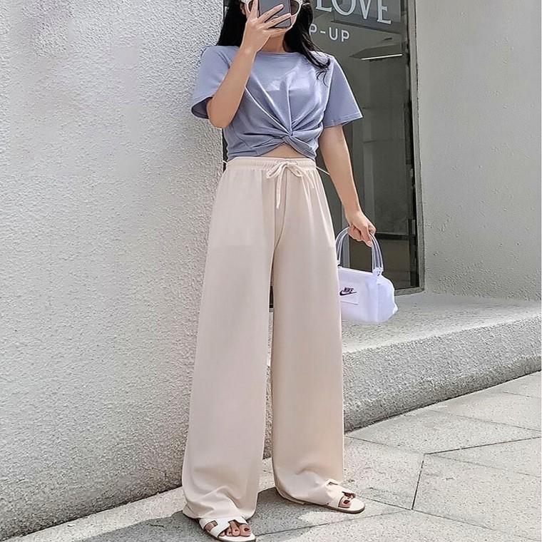 하이웨스트 3 통바지 여성 밴딩 일자 여름 와이드팬츠
