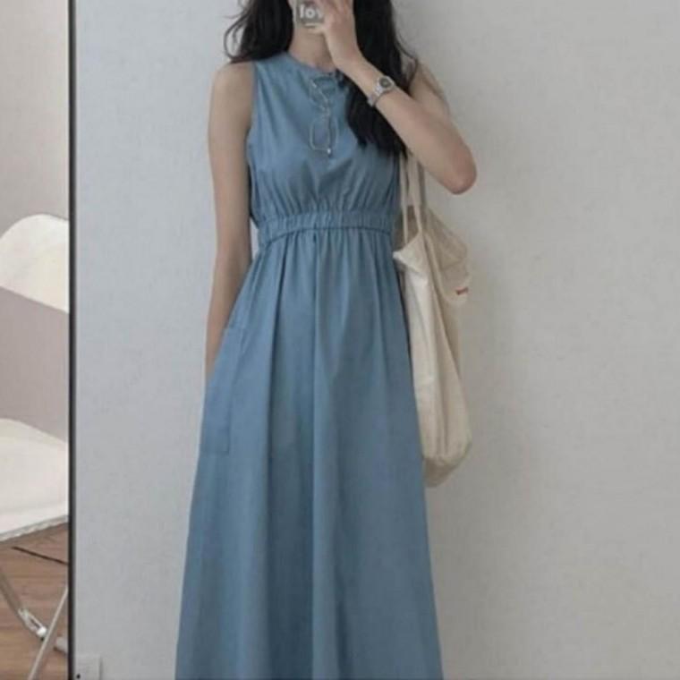 여성 여름 셔링 민소매 원피스 데일리룩 나시 원피스 페미닌룩