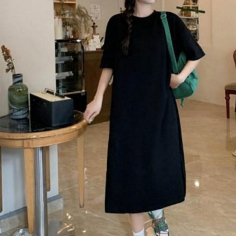 여성 여름 루즈핏 반팔 롱 원피스 데일리룩 임산부 편한 원피스