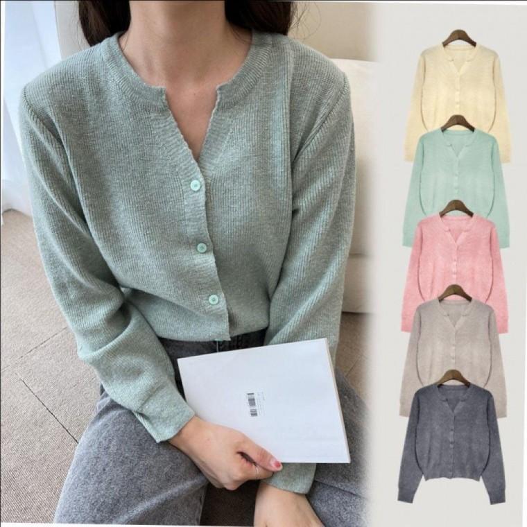 브이넥 데일리 하찌 니트 간절기 가디건 여름 오피스데일리룩 세련된스타일 여성스런가디건