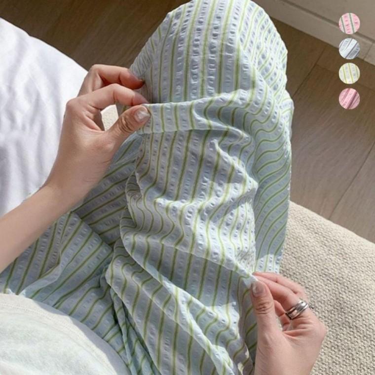 시어서커 여성 잠옷바지 여름 파자마 잠옷 홈웨어 실내복