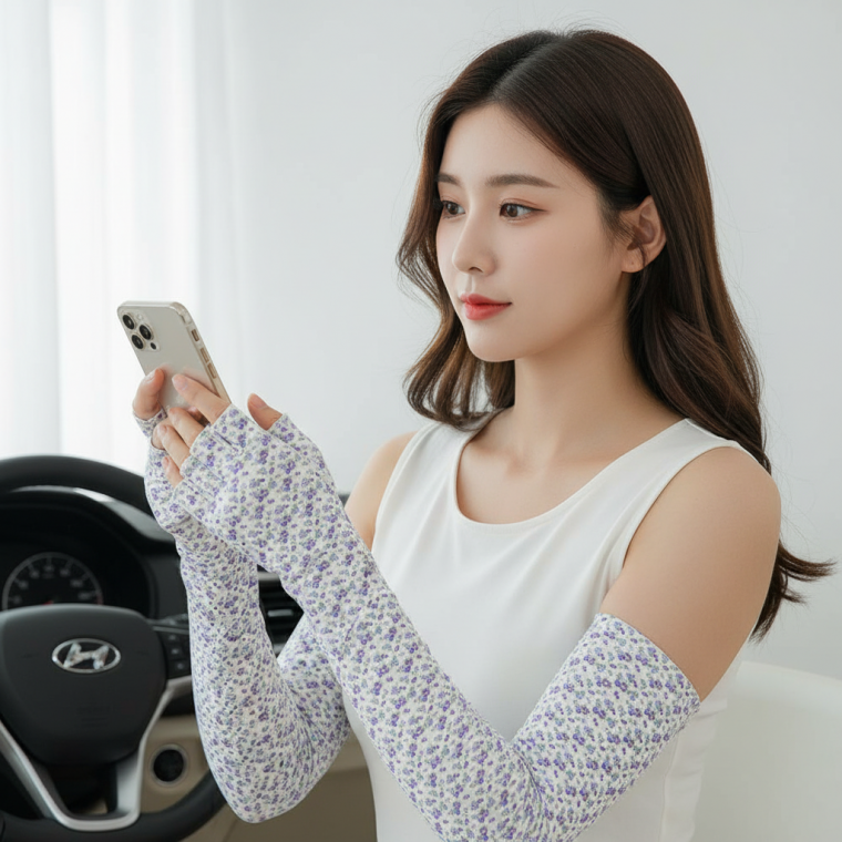 여성 자외선 차단 쿨토시 운전용 팔토시 여름 야외활동용 스마트폰 터치 가능