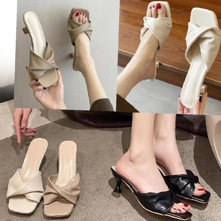 여성 꼬임 웜 스트랩 뮬슬리퍼 1P 여름 신발 바캉스