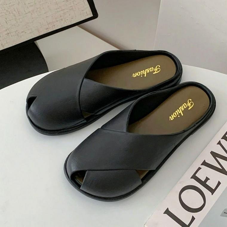 데일리 뮬 크로스 블로퍼 2색 여름 여성오픈토슬리퍼