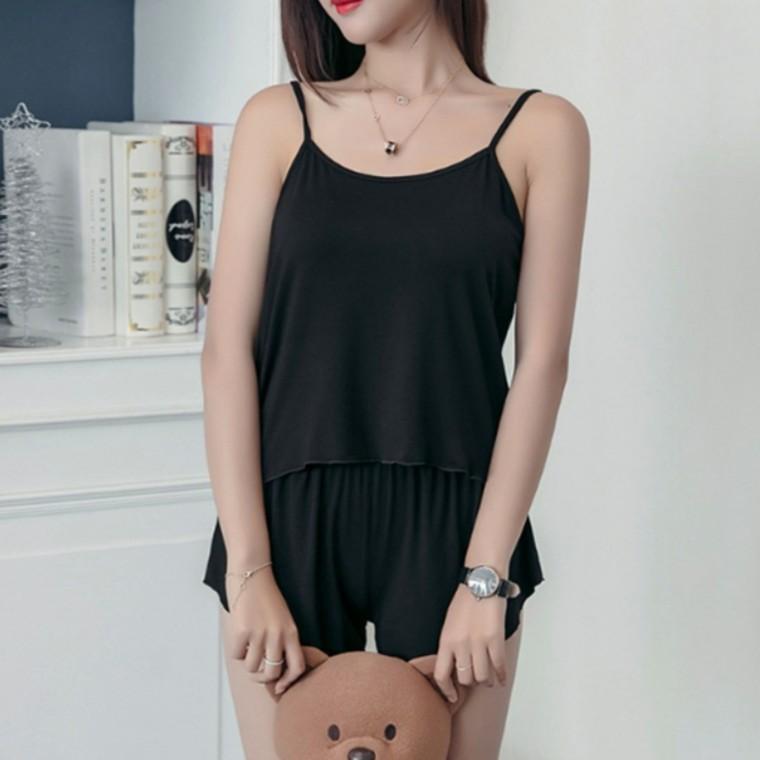 나시 여성 투피스 잠옷 여름 홈웨어 반바지 파자마세트