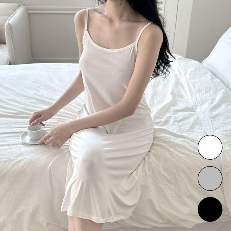 인견원피스 맥시롱 나시 원피스 휴양지 H라인 슬립 롱스커트 여성 여름