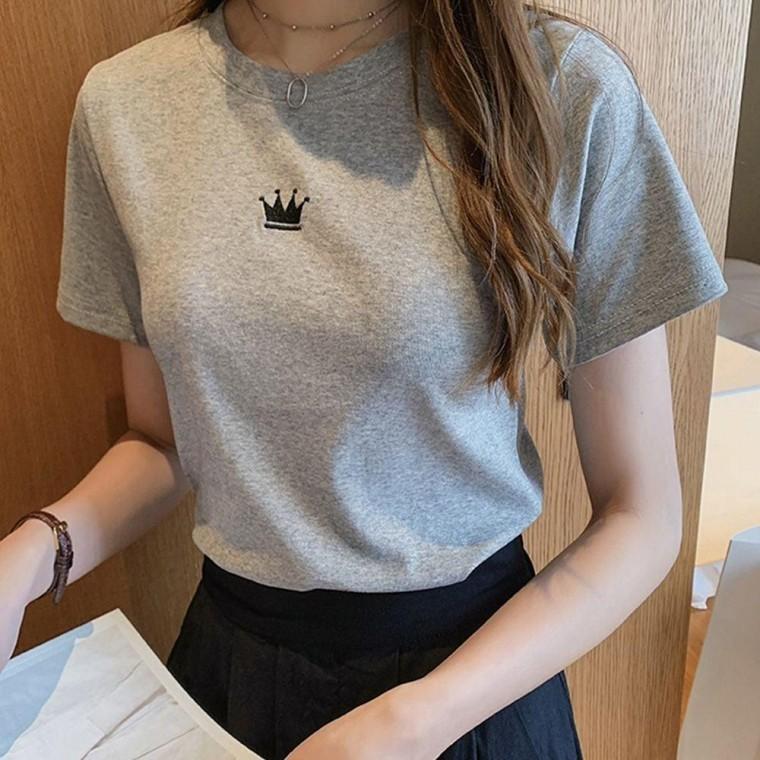 여성반팔티 라운드넥 면티 데일리 슬림핏 이너 티셔츠 기본 면티셔츠 여름
