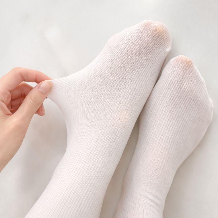 발편한 여성 스타킹 양말 중목 레이스 양말 골지 봄 양말 여름