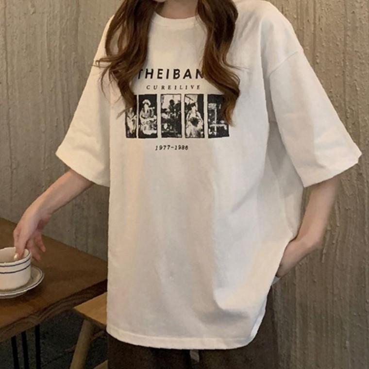 여성 레터링 효율 박스핏 반팔티 1P 여름 베이직