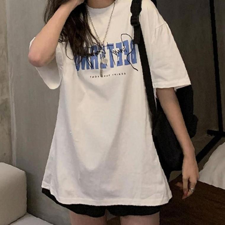 여성 여름 미니멀 레터링 반팔티 1P 데일리 캐주얼