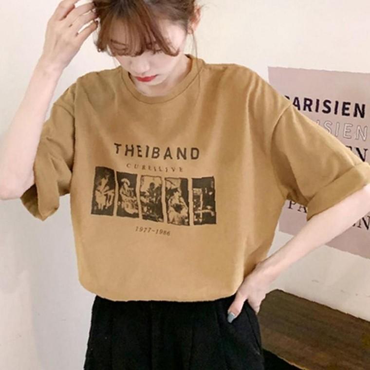 여성 캐주얼 스마트 여름 프린팅 반팔티 1P 데일리 패션