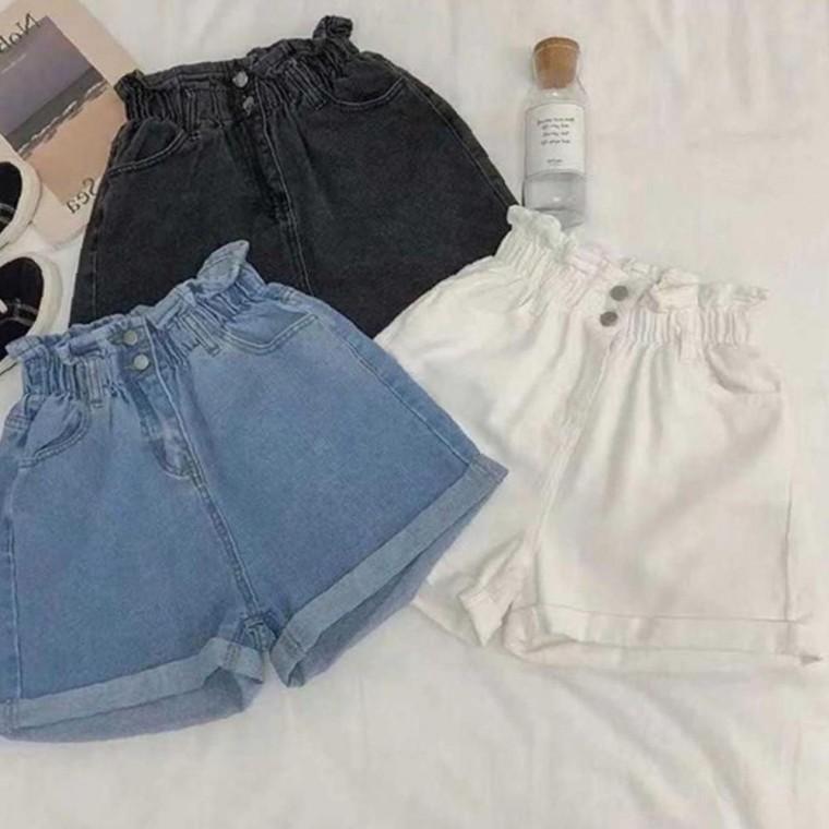 여성 하이웨스트 멀티 데님 숏팬츠 1P 롤업 청반바지 여름