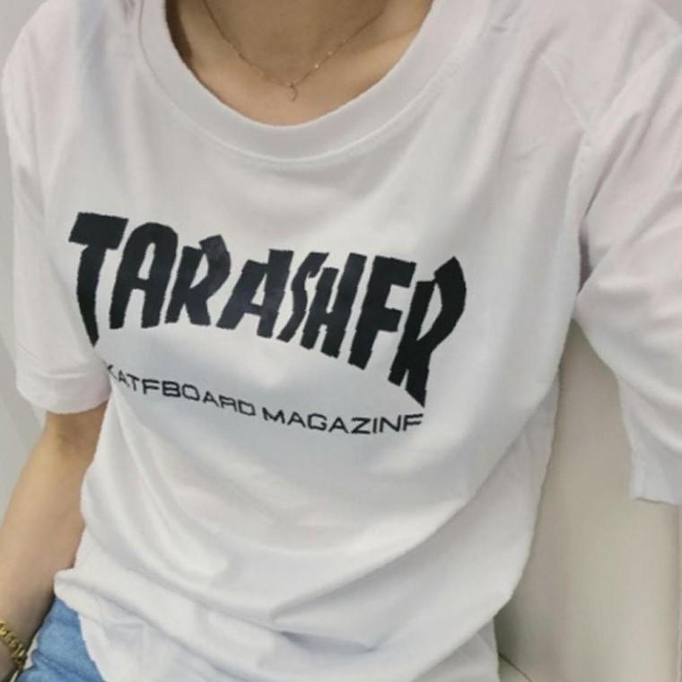 여성 레터링 포인트 트렌디 반팔티 1P 여름 캐주얼