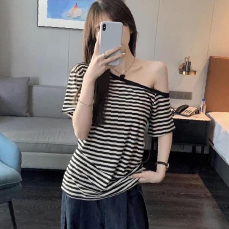여성 스트라이프 클린 드롭핏 반팔티 1P 데일리 여름