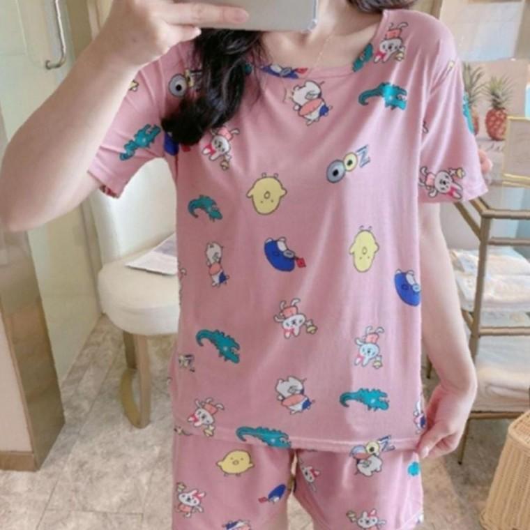 귀여운 패턴 풀패키지 여름 반팔 구성 1P 반바지