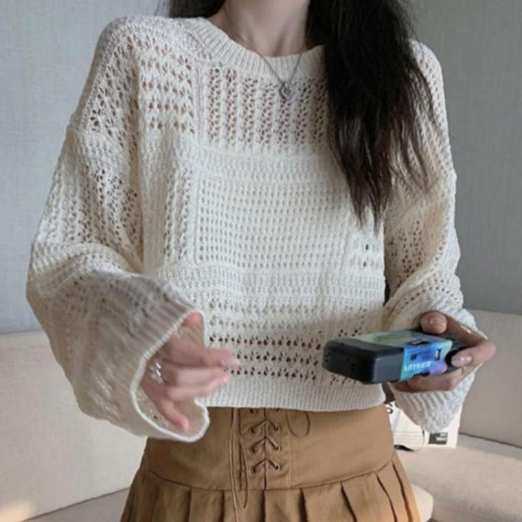 여성 그물 데일리 시스루 짜임 화이트 1P 여름 커버업