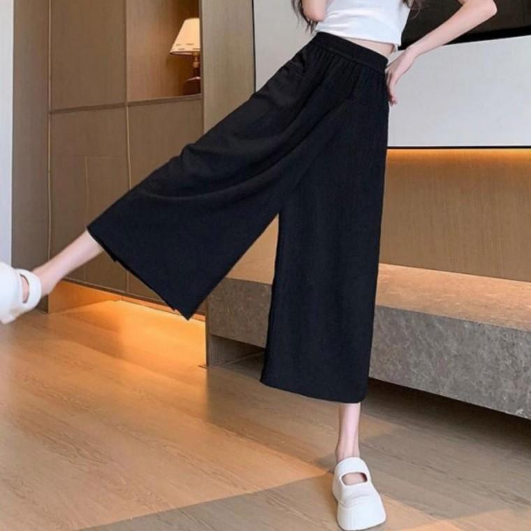여성 여름 와이드 레이어드 랩 치마 스커트 바지 팬츠