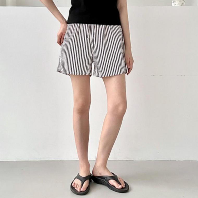 스트라이프 숏팬츠 여성 여름 잠옷 홈웨어 파자마 반바지
