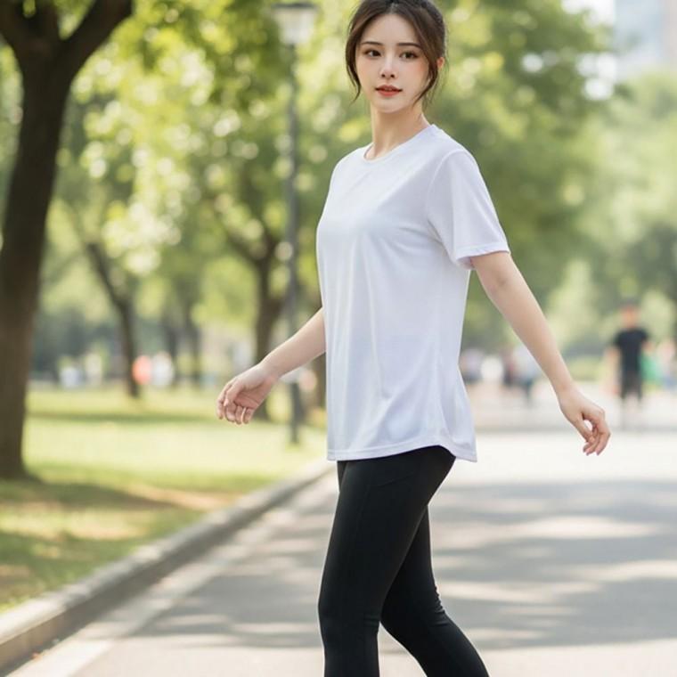외출 운동 데일리 라운드넥 쿨러너 반파 티셔츠 남성 여성 여름