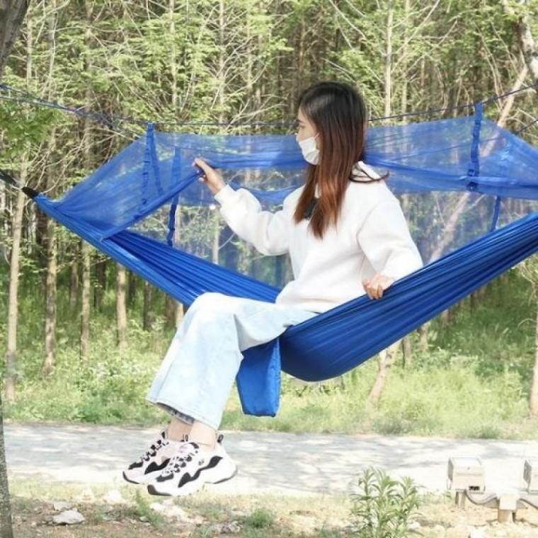 모기장 블루 공중쉘터 캠핑 캠핑해먹