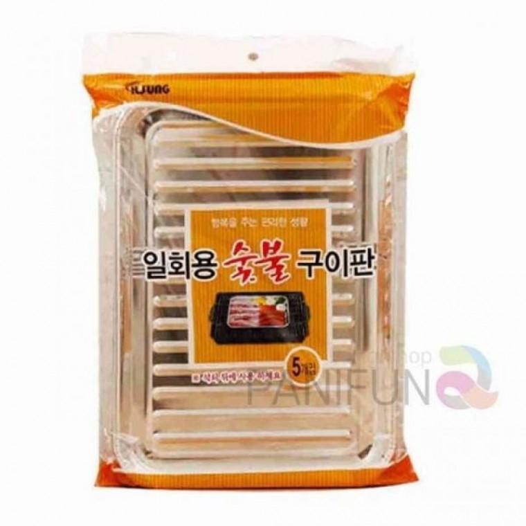 숯불구이판 소고기불판 불고기불판 일회용 사각불판 캠핑고기불판 5개 일회용불판