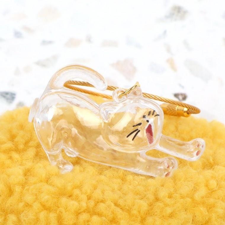 메모리얼 고양이 털 보관 키링 하품하 는냥이 털뭉치키링 고양이털 보관키링 반려