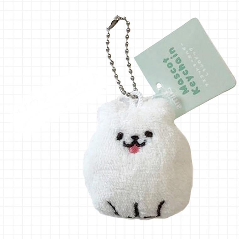 흰둥이 푹신 강아지 인형키링 가방 패브릭 플러피도그 키링