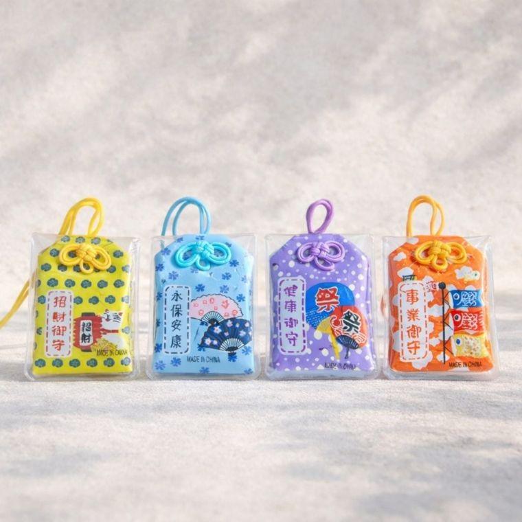 4종 행운부적 오마모리 스트랩 키링 행운 부적 소원성취 액막이