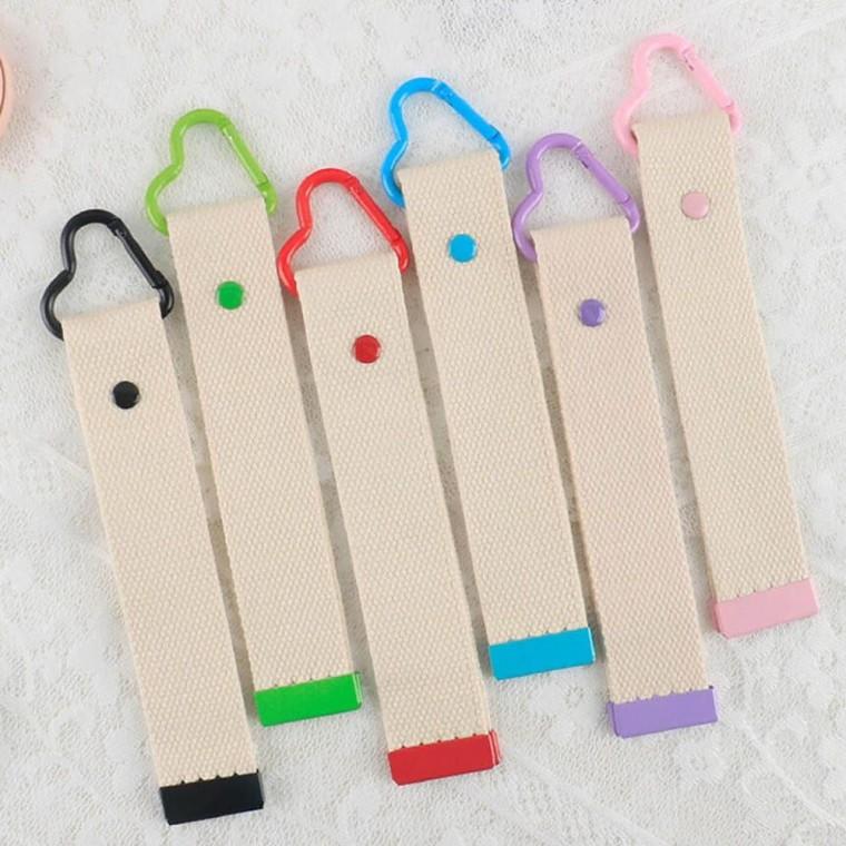 컬러 카라비너 네임택 스트랩 키링 가방 꾸미기 하트