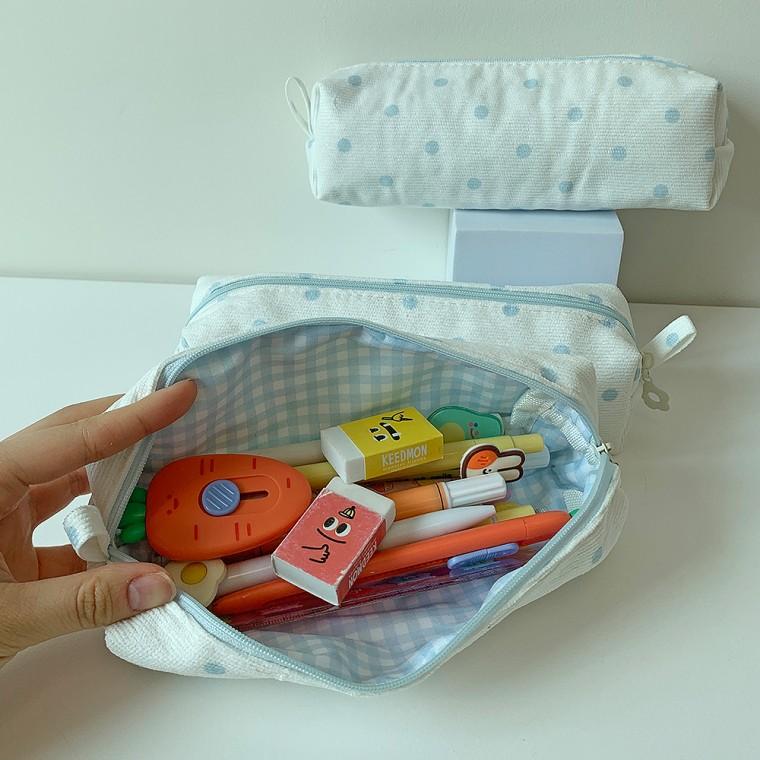소다땡코듀필통 도트 펜케이스 필기구 파우치 수납 꽃
