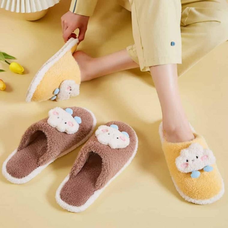 구름 커플 털실내화 여성사무실슬리퍼 가정용실내화