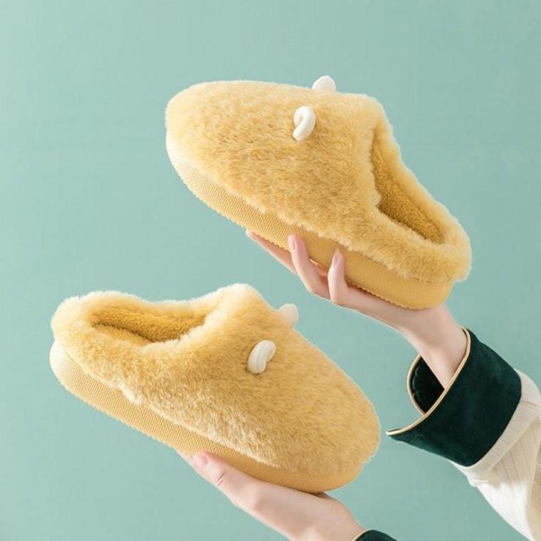키밍 따뜻한 겨울 키높이 털 실내화 사무실 슬리퍼