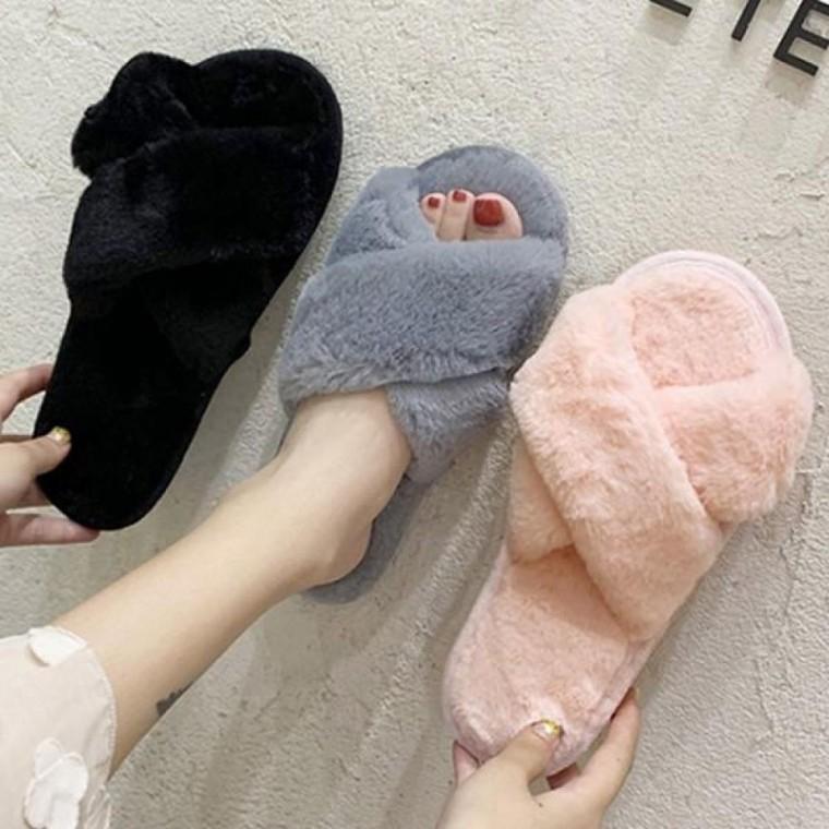 털 슬리퍼 털슬리퍼 스트랩 실내화 방한