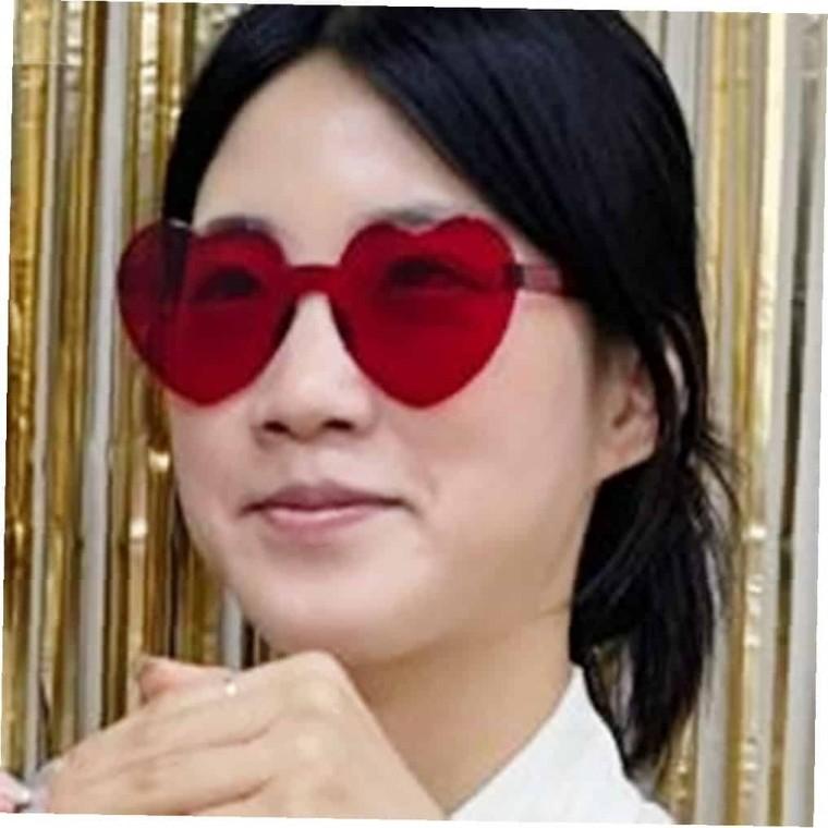 무테 인싸 하트 선글라스 레드 파티안경 생일안경 촬영용소품