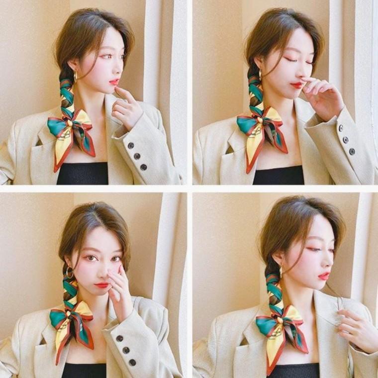 다용도스카프 가방손잡이스카프 다용도 데일리 패션 실크 악세사리 선물용 여성 손잡이 방도 예쁜 가방