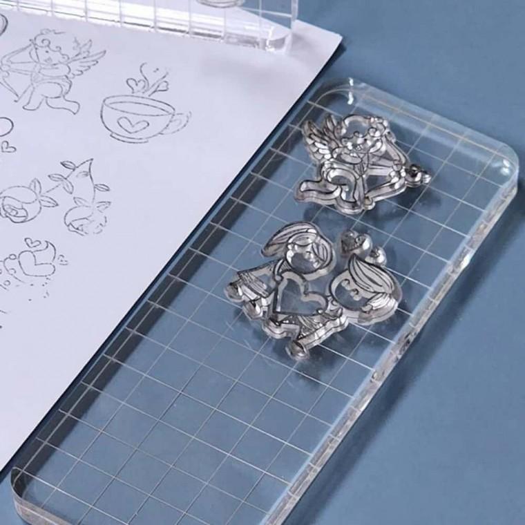 다용도활용 패드 인테리어소품 아크릴 스탬프 블록 16x6cm